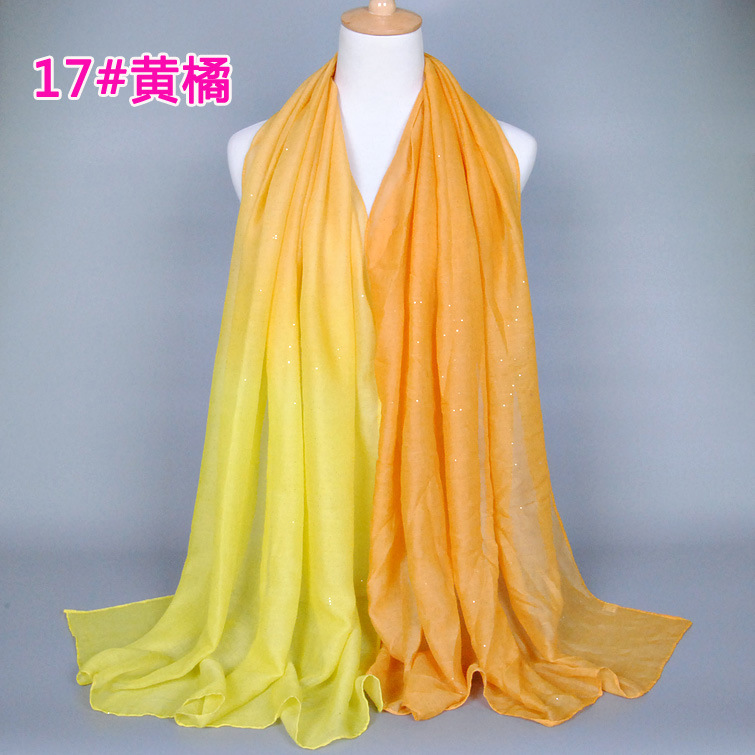 Gold decoration gradient color lady scarf