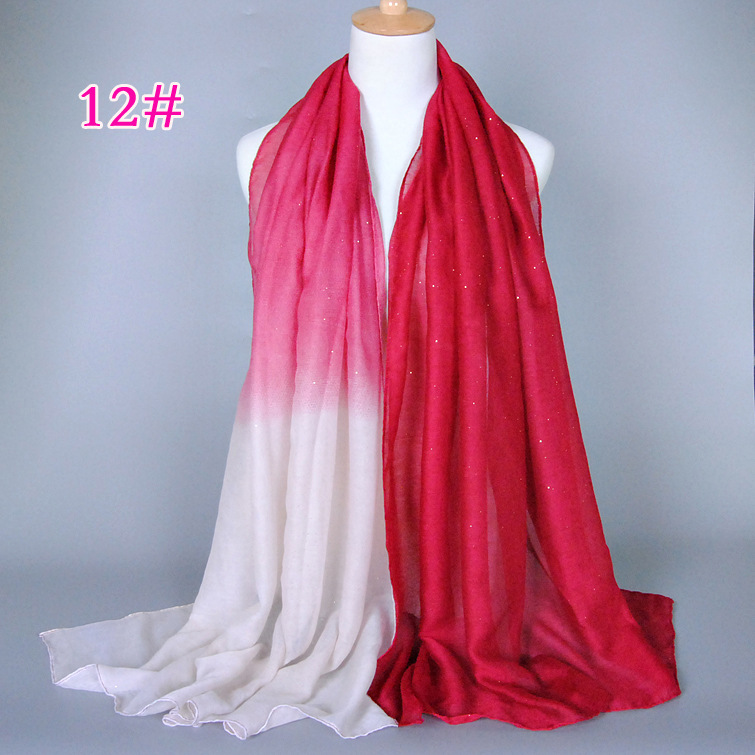Gold decoration gradient color lady scarf