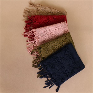 single color stitching pure lace cotton shawl
