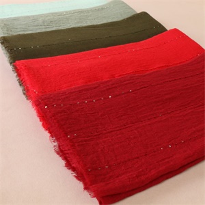 Monochrome cotton Sequin scarf fringed hair color female Hot Fashion Scarf