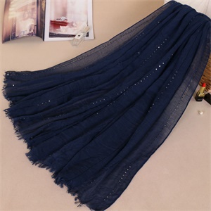 Monochrome cotton Sequin scarf fringed hair color female Hot Fashion Scarf