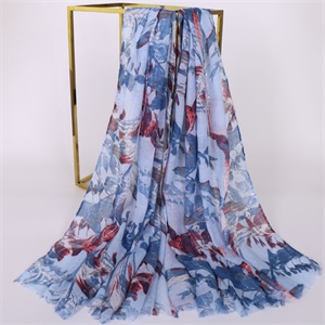 High quality Bali yarn shawl new type printed female pastoral scarf