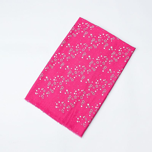 Hot silver star decorative printing cotton scarf