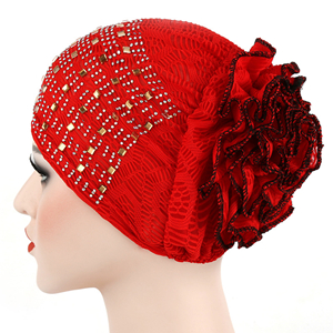 Wholesale rhinestone bicolor Muslim head scarf