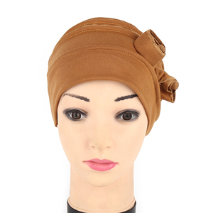 Cheap cotton monochromatic double floral flower Muslim head scarf