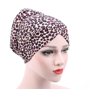 China Yiwu cheap leopard muslim cotton head scarf