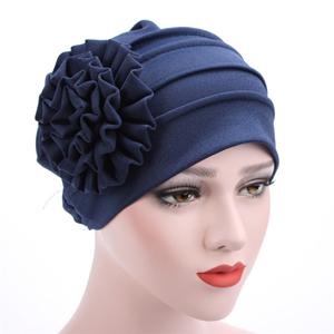 Cheap monochrome side applique flower head scarf