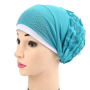 Hot drilling punch stretch solid color head scarf