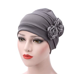 Wholesale monochrome double side flower muslim head scarf