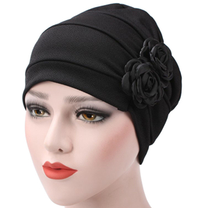 Wholesale monochrome double side flower muslim head scarf