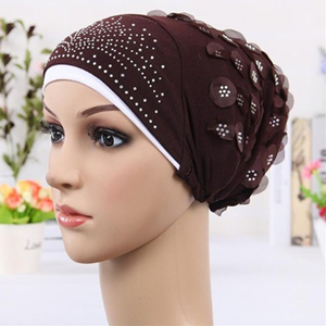 Two-color hot drill flower punching piece Muslim scarf