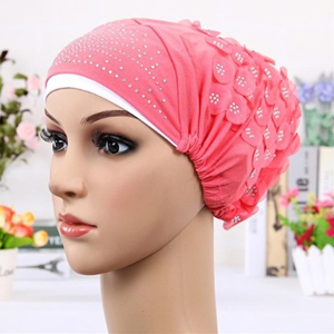 Two-color hot drill flower punching piece Muslim scarf