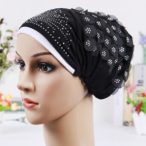 Two-color hot drill flower punching piece Muslim scarf