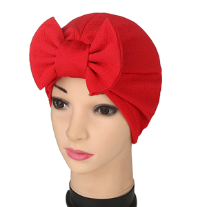 Bow pineapple flower muslim solid color head scarf