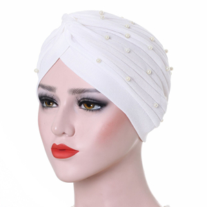 Wholesale muslim beaded pleated head scarf