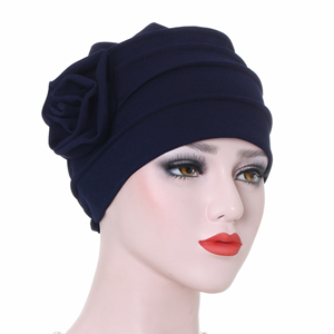 Muslim monochrome side flower headscarf wholesale from china