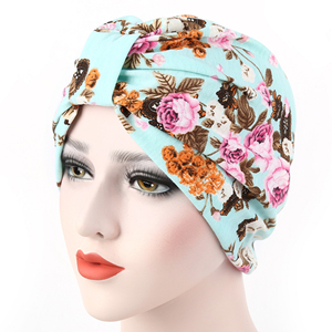 China cheap garden floral cotton Muslim head scarf