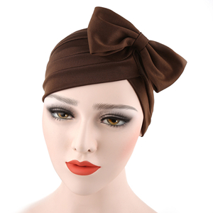 Wholesale fold bow solid color head scarf