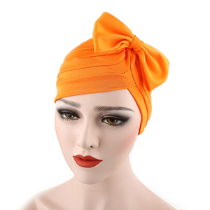 Wholesale fold bow solid color head scarf