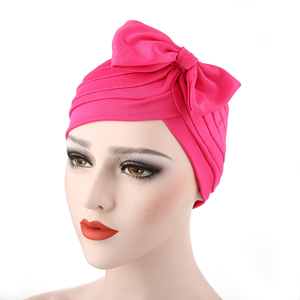 Wholesale fold bow solid color head scarf