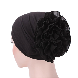 Monochrome muslim chiffon flower head scarf