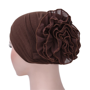 Monochrome muslim chiffon flower head scarf