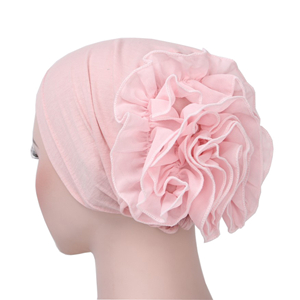 Monochrome muslim chiffon flower head scarf