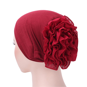 Monochrome muslim chiffon flower head scarf