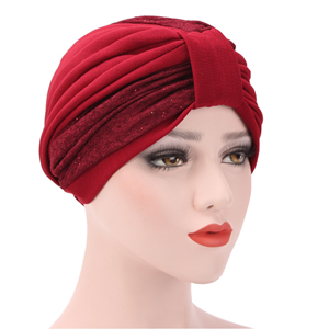 China wholesale bicolor pleated fold Muslim head scarf