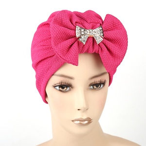 Removable bow metal fitting muslim head scarf