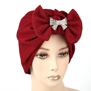 Removable bow metal fitting muslim head scarf