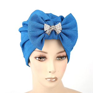 Removable bow metal fitting muslim head scarf
