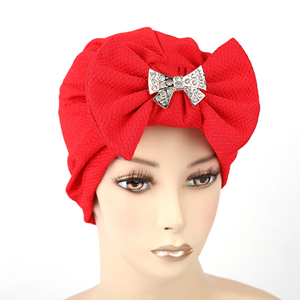 Removable bow metal fitting muslim head scarf