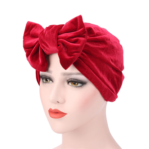 Chinese Yiwu flannel bow Muslim head scarf