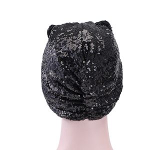Wholesale muslim sequin double bow head scarf
