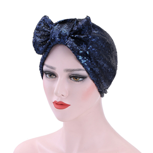 Wholesale muslim sequin double bow head scarf