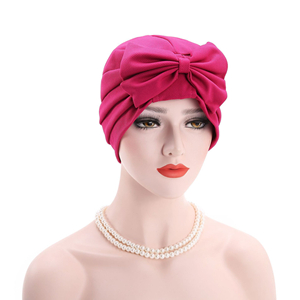 Bow solid muslim cheap head scarf