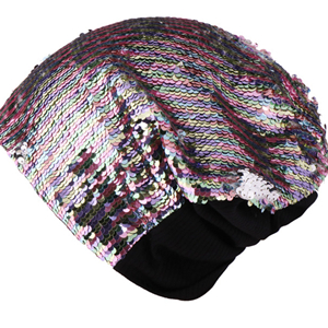 Sequin knitted warm ear protector cheap head scarf