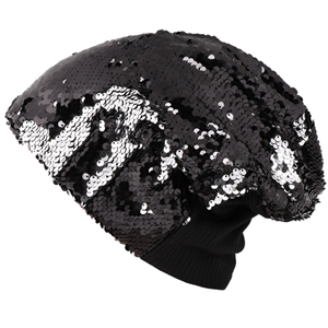 Sequin knitted warm ear protector cheap head scarf