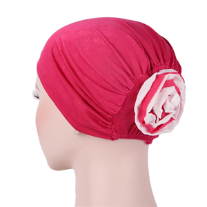 Cheap bi-colored flower Muslim headscarf