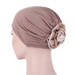 Cheap bi-colored flower Muslim headscarf