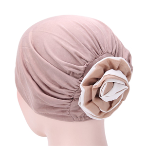 Cheap bi-colored flower Muslim headscarf