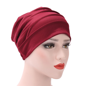 Wholesale cotton solid color double layer windproof head scarf
