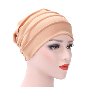 Wholesale cotton solid color double layer windproof head scarf