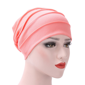 Wholesale cotton solid color double layer windproof head scarf