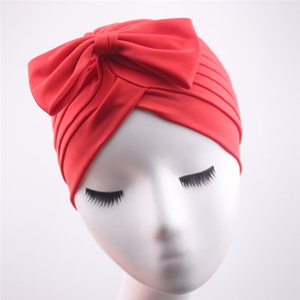 China cheap solid color fold bow Muslim head scarf