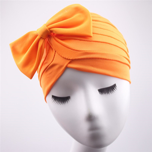 China cheap solid color fold bow Muslim head scarf