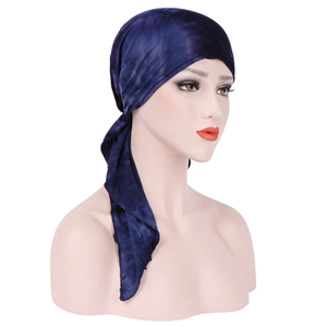 China wholesale tie-dye curved cotton Muslim head scarf