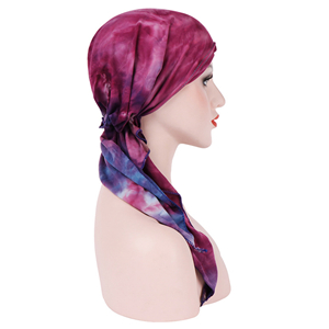 China wholesale tie-dye curved cotton Muslim head scarf