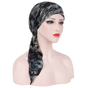 China wholesale tie-dye curved cotton Muslim head scarf